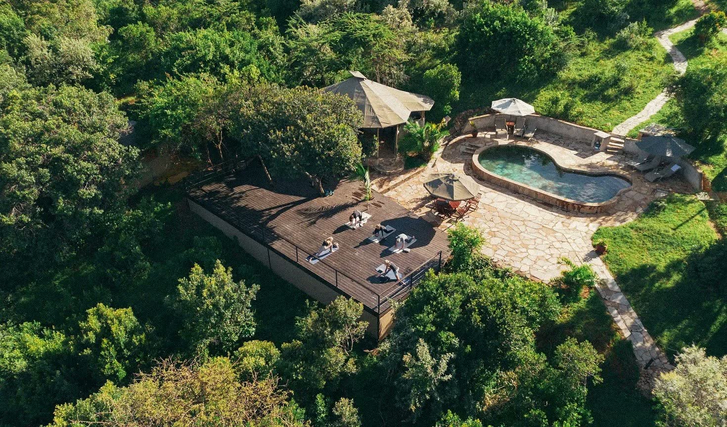 Yoga deck overlooking the Mara Siana Conservancy