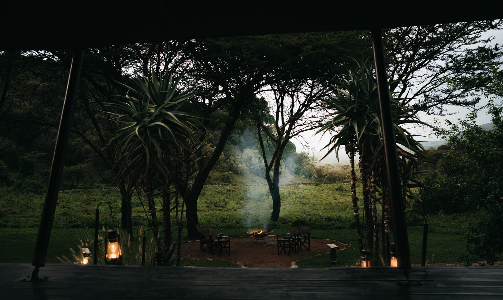 The main lounge at Entumoto Safari Camp